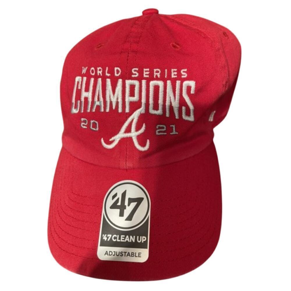 47Brand Red Atlanta Braves World Series Champions 2021 Adjustable Baseball Hat